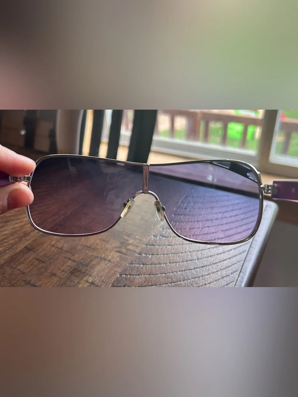 GUESS Blue and Purple Sunglasses with Original Cheetah Print Case